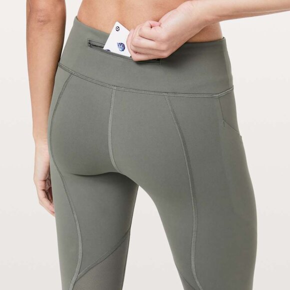 Lululemon Pace Rival 22" Crop Leggings, Grey Sage Green, Size 6 - Picture 4 of 10